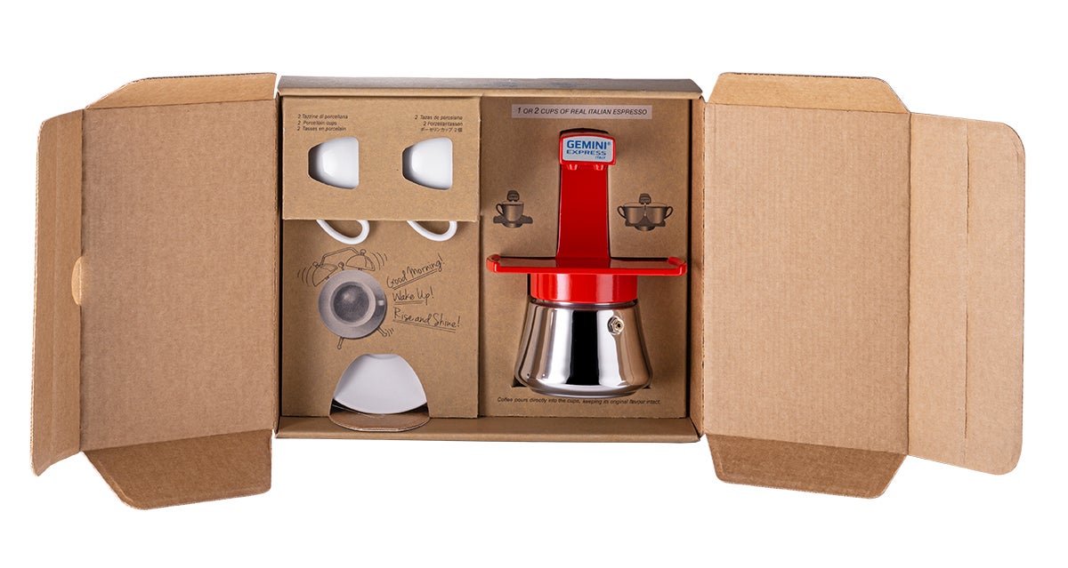 Gemini express Indu. Red w/ 2 .cups and saucers