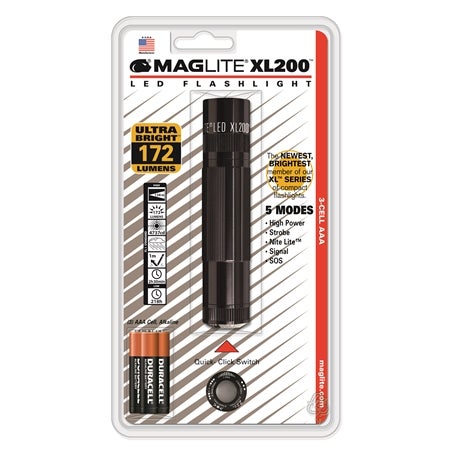 Flashlight XL200 Black & 3xAAA