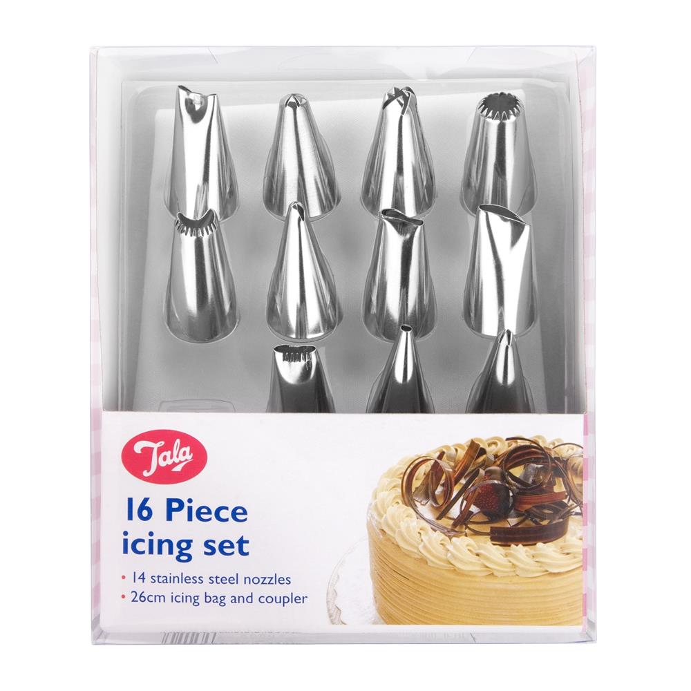 Tala 16Pc Icing Set (14 Noz, Bag & Coupler)