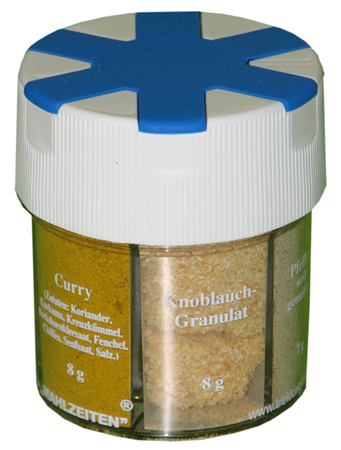 Spicebox with 6 separate compartments