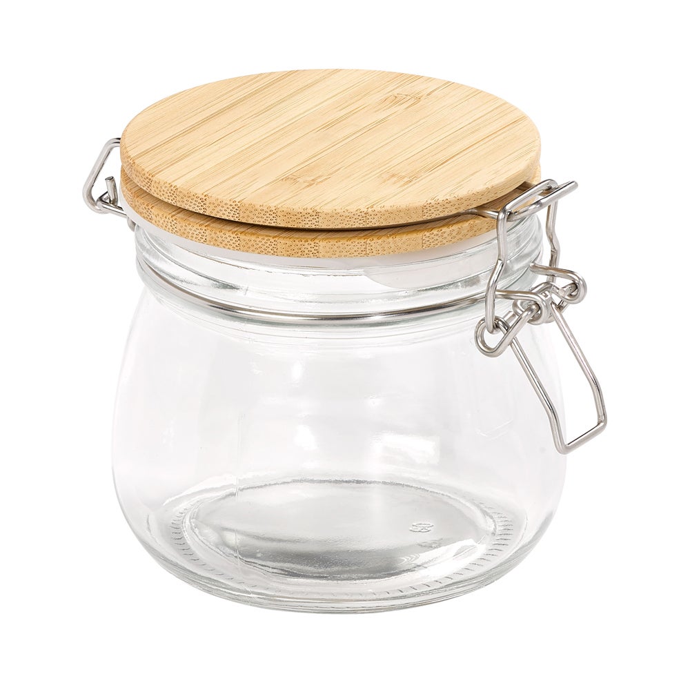 Glass Jar with Bamboo Clip Top Lid, 0,44l