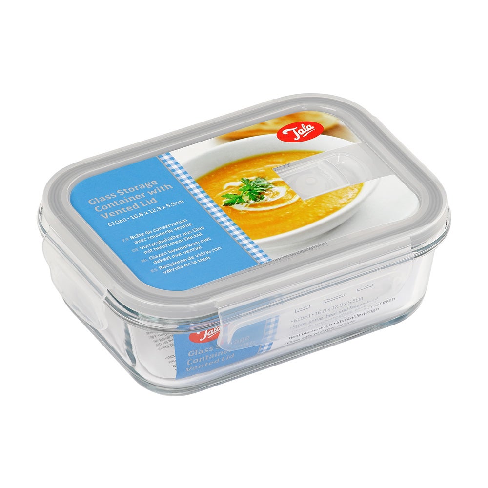 Glass storage container with Vented lid - 610ml