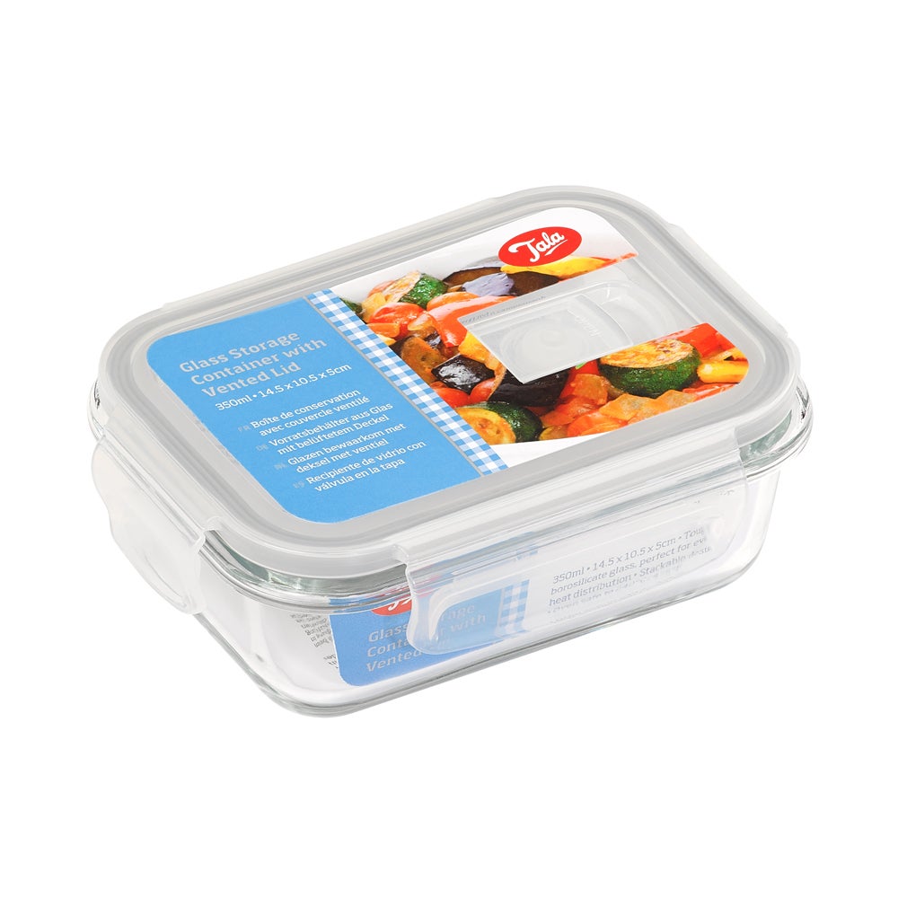 Glass storage container with Vented lid - 350ml