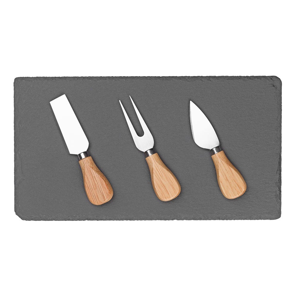 Slate Cheese Board And Knife Set 34*20cm