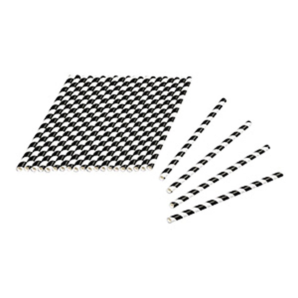 Tala 24 Black/White Striped Paper Straws