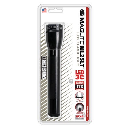 Flashlight, ML25LT LED black for 3 C-cellbatteries