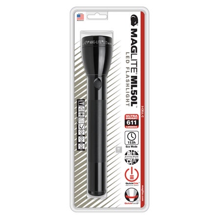 Flashlight ML50L LED black for 3 C-cell in blister